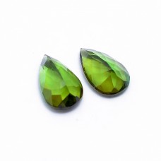 Natural green tourmaline 8x5mm pear facet 0.8 cts